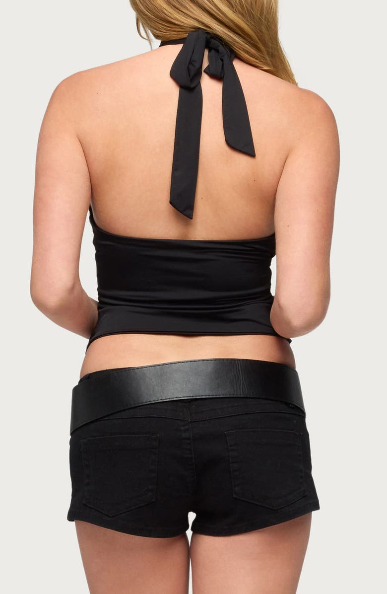 EDIKTED Mahliah Crop Halter Top, Alternate, color, Black