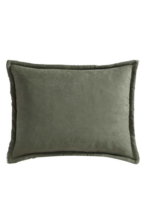 Eddie Bauer Big Lake Plaid Reversible Faux Shearling Comforter Set In Green