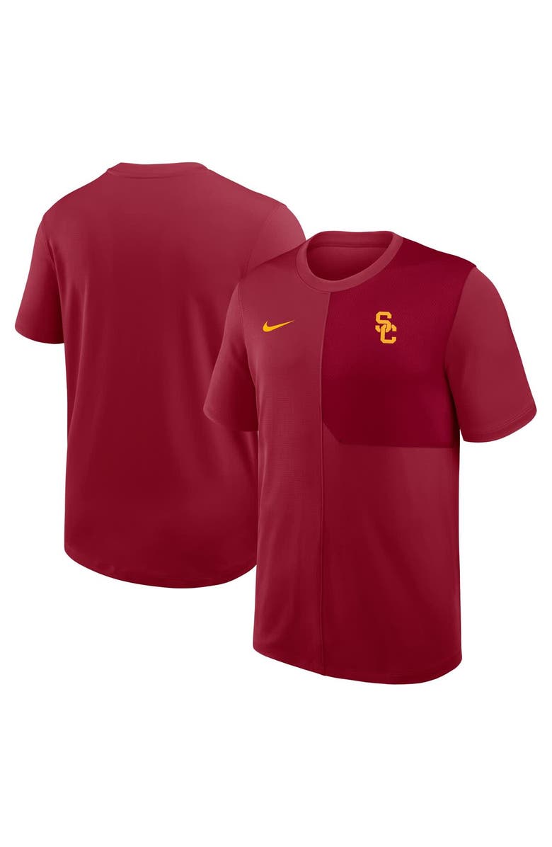 Nike Men's Nike Cardinal USC Trojans 2025 Sideline UV Performance Coach T-Shirt, Main, color, Cardinal