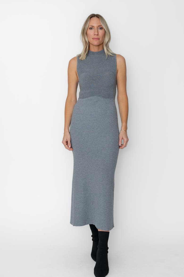 Maryline Ribbed Sweater Dress, Main, color, Grey
