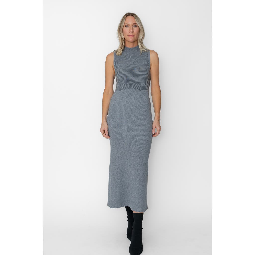 West Of Maryline Ribbed Sweater Dress In Gray