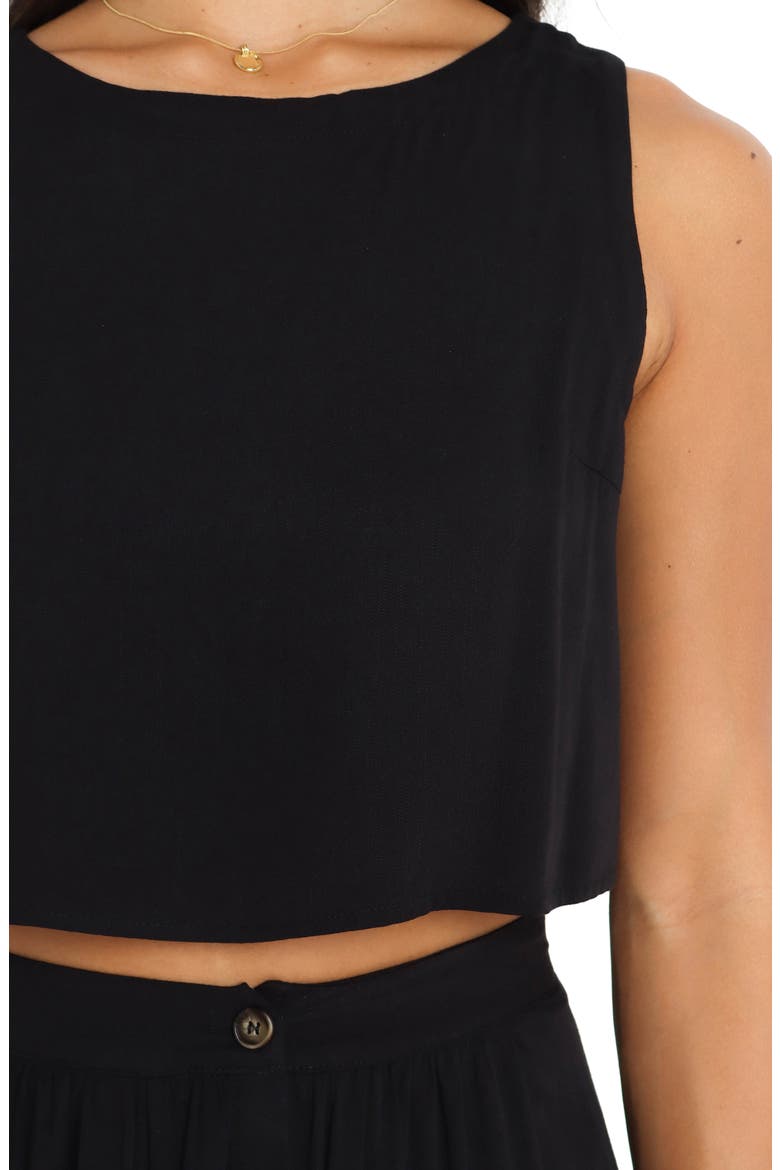 Sutton Sleeveless Crop Top, Alternate, color, BLACK