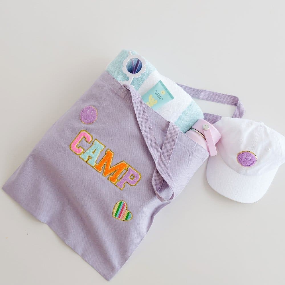 Sweet Wink Camp Patch Tote, Alternate, color, Lavender