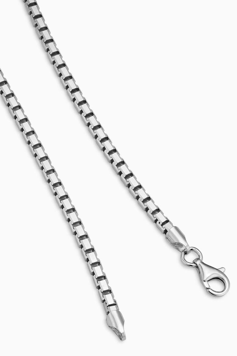 Mens Edge Bold Box Link Chain in Sterling Silver, Alternate, color, Silver