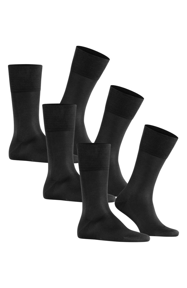 Falke Tiago 3-Pack Dress Socks, Alternate, color, Black
