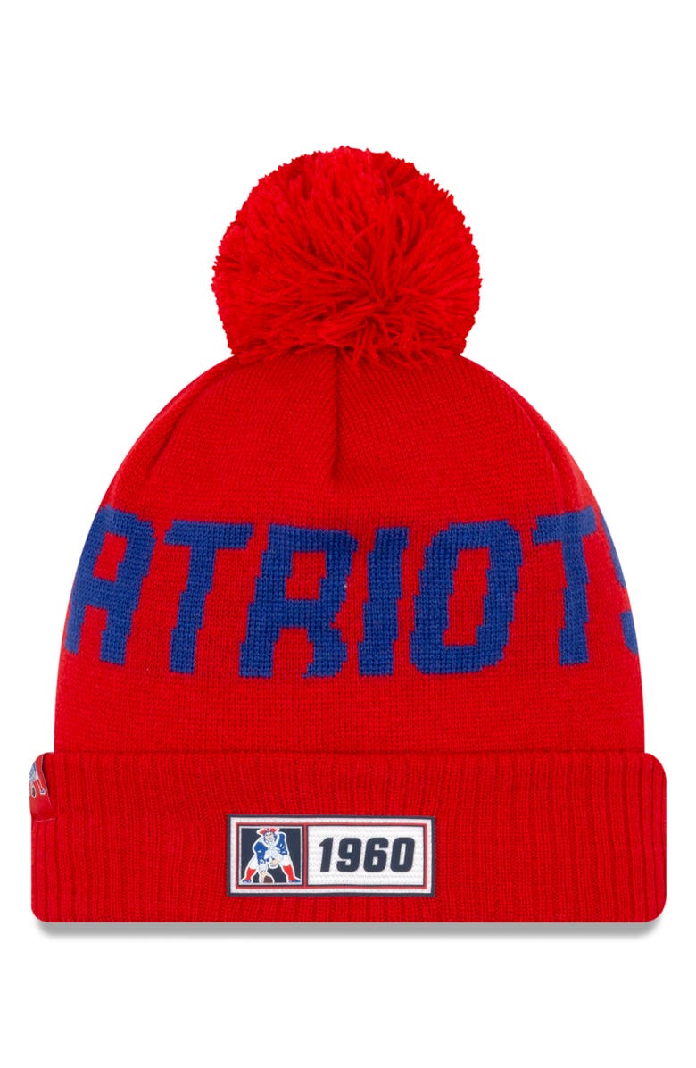 New Era Men's New Era Navy Seattle Seahawks 2019 NFL Sideline Road Official Sport Knit Hat, Main, color, New England Patriots