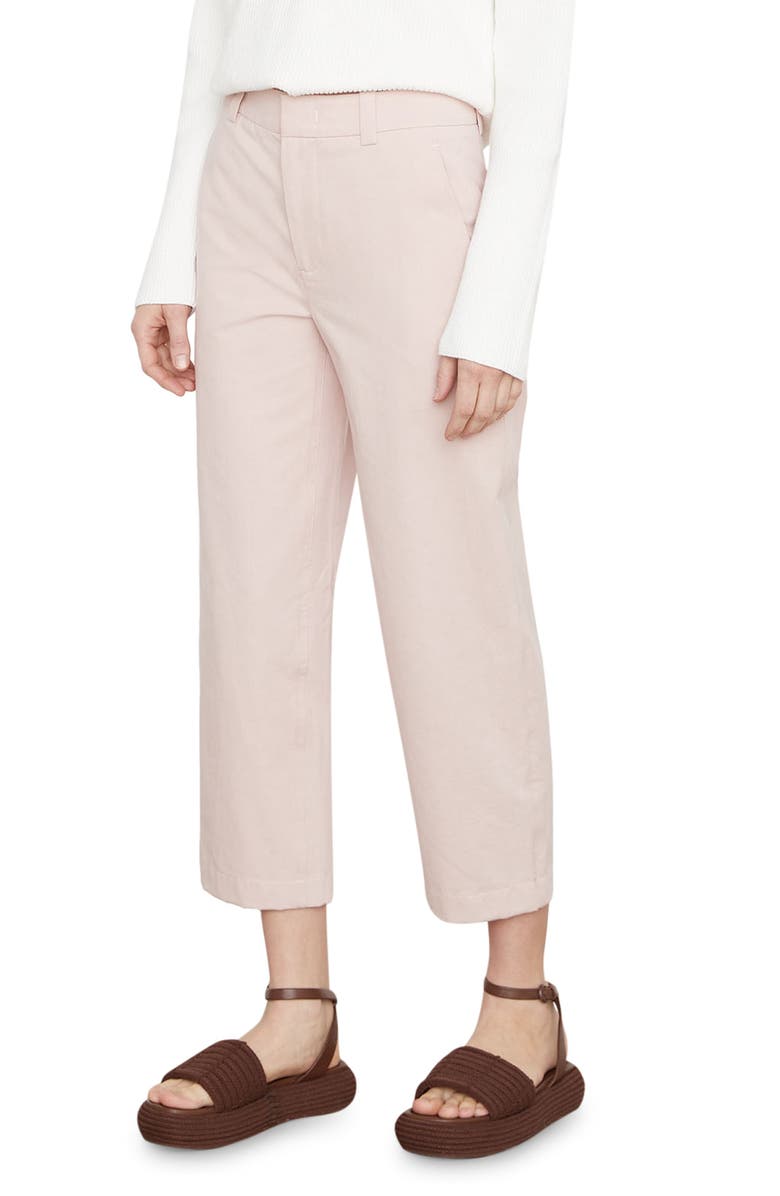 Vince Cotton Crop Pants, Alternate, color, Rose Pearl