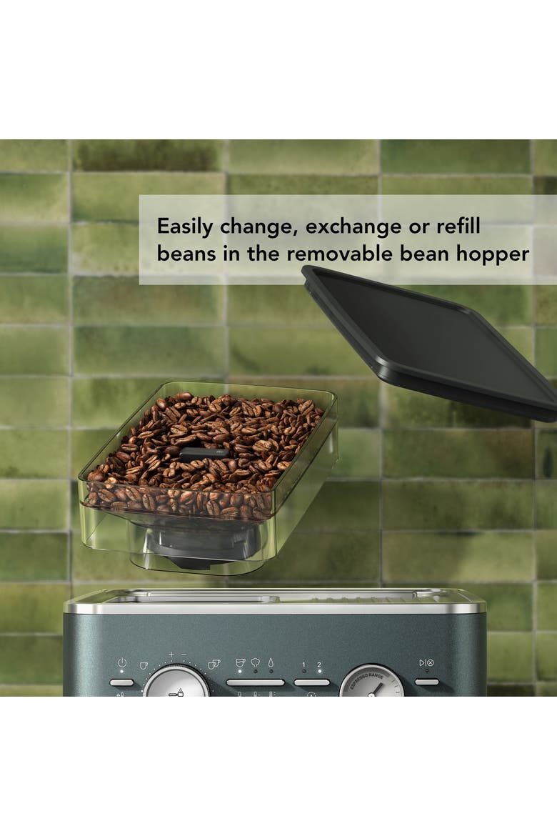 Semi Automatic Espresso Machine with Burr Grinder, Alternate, color, Juniper