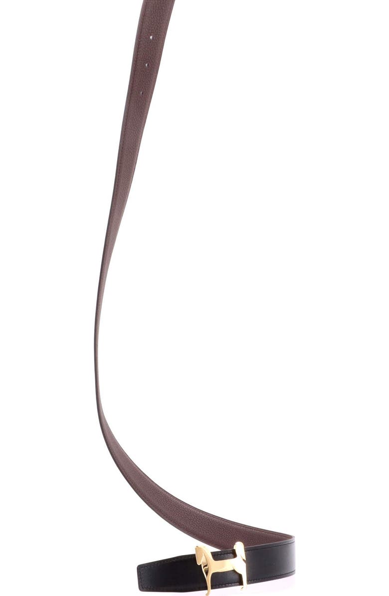 Pre-Owned Hermes Panache Reversible Belt Leather Medium, Alternate, color, Black