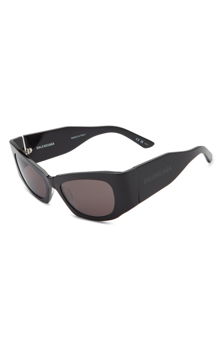 Balenciaga 54mm Cat Eye Sunglasses, Alternate, color, Black Black Grey