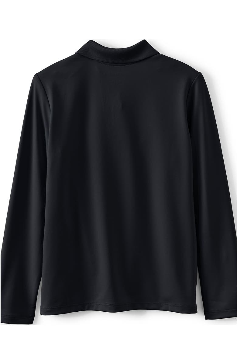 Lands' End School Uniform Girls Long Sleeve Feminine Fit Rapid Dry Polo Shirt, Alternate, color, Black