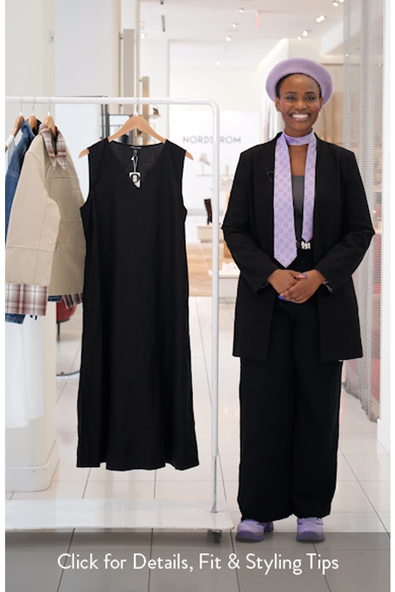 Sleeveless Organic Linen Midi Shift Dress video