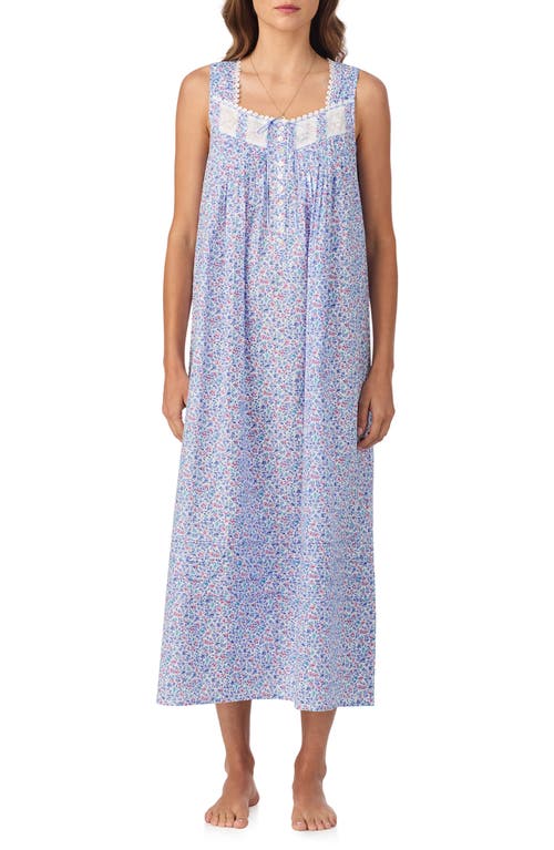 Eileen West Sleeveless Cotton Ballet Nightgown In Blue