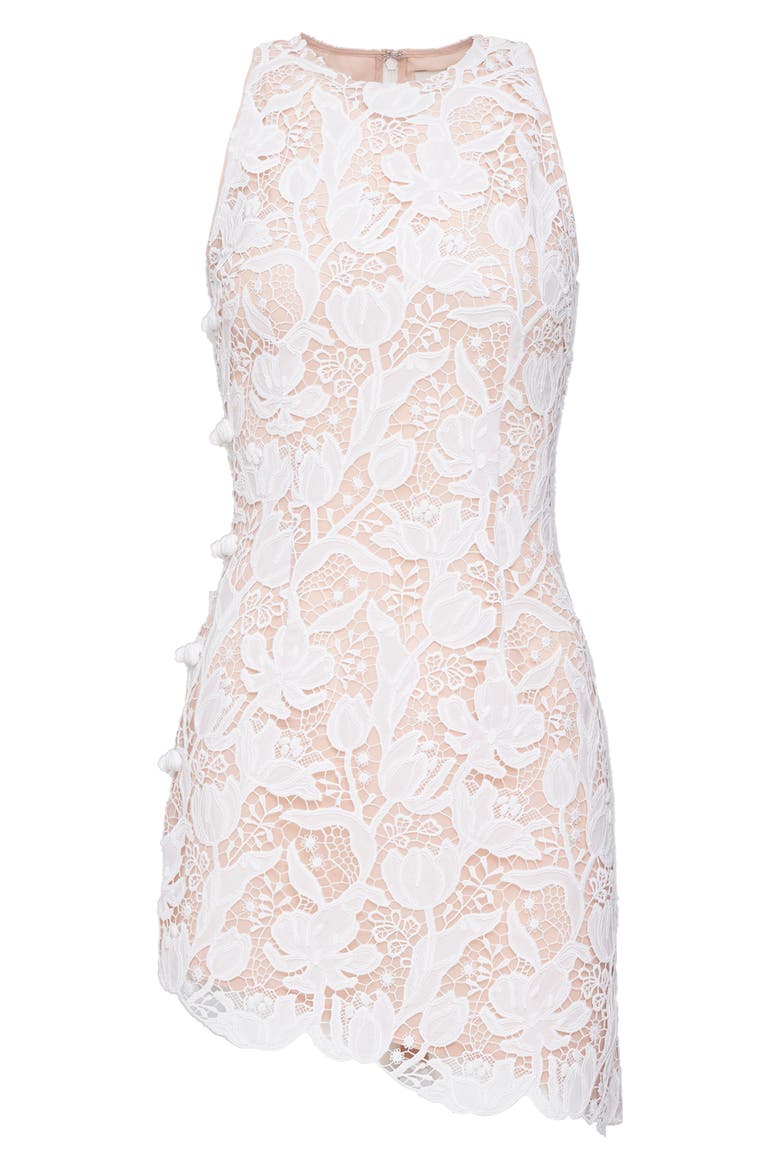 Silba Floral Lace Cocktail Dress, Alternate, color, WHITE