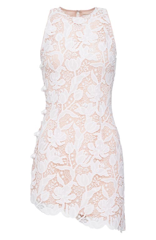 Sau Lee Silba Floral Lace Cocktail Dress In Neutral