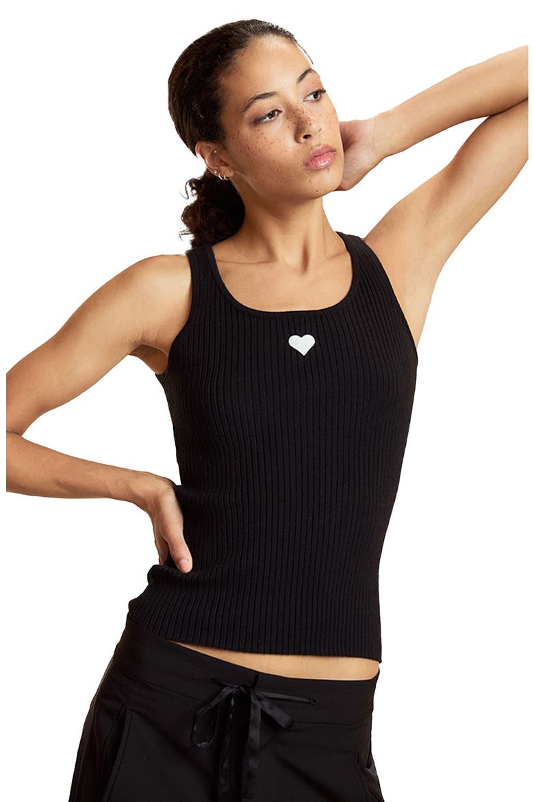 Heart Rib Tank, Alternate, color, Black