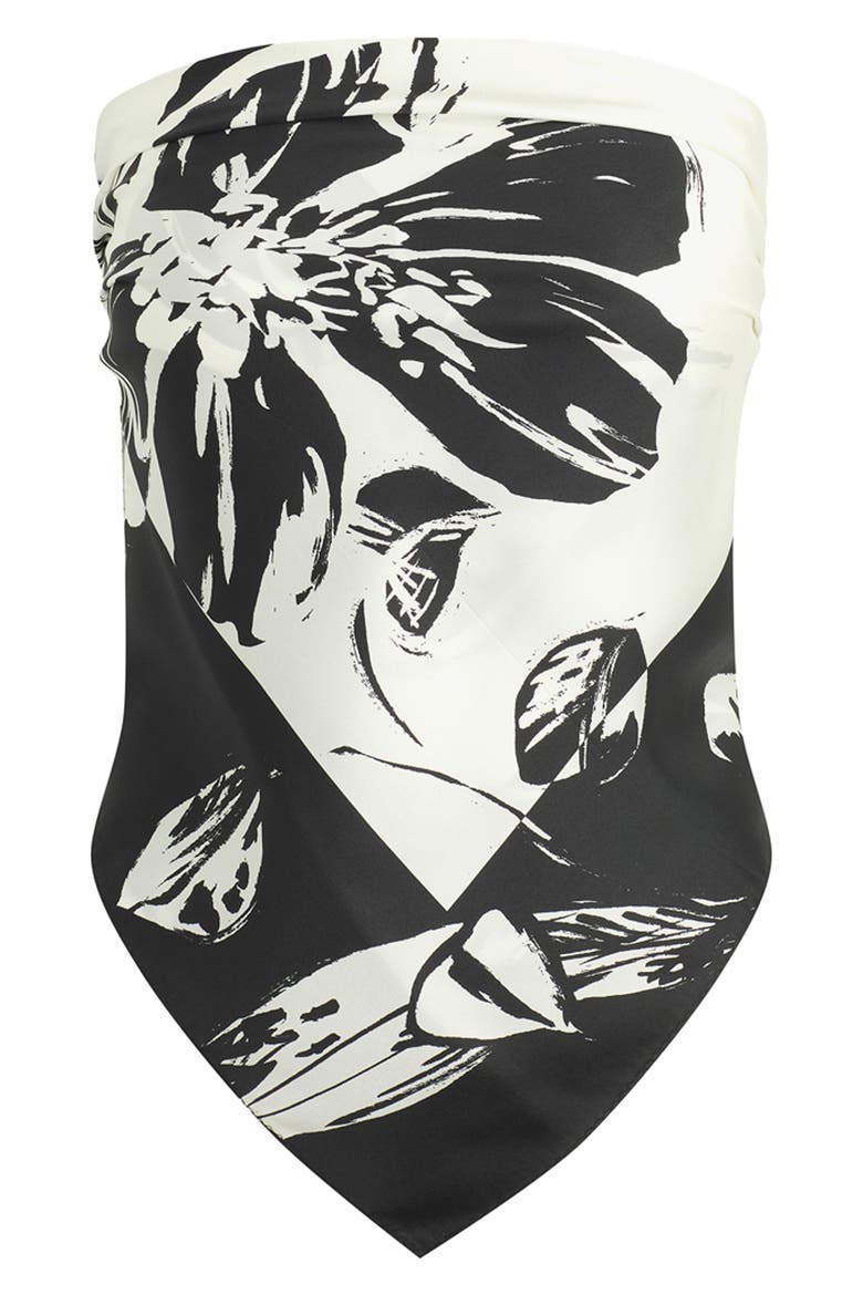 The Vintage Floral Silk Square Scarf, Alternate, color, BLACK/ IVORY