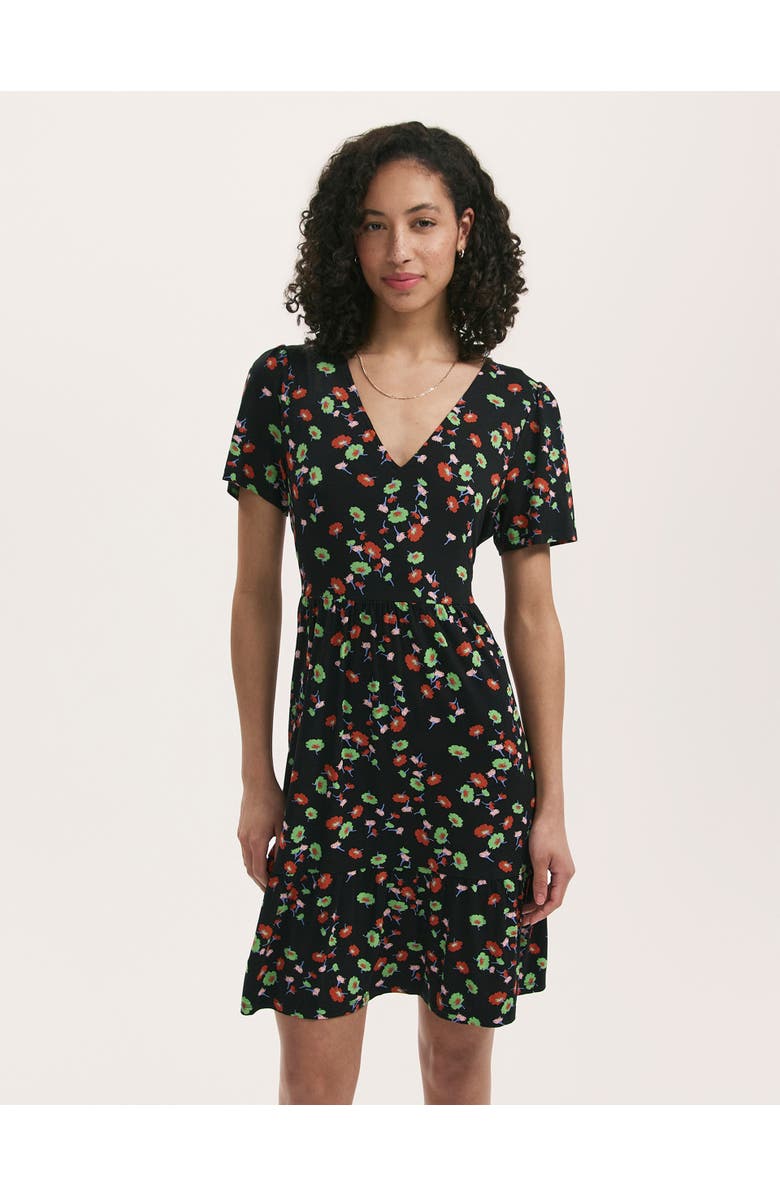 Finery London Misha Jersey Floral Short Tiered Dress, Main, color, 