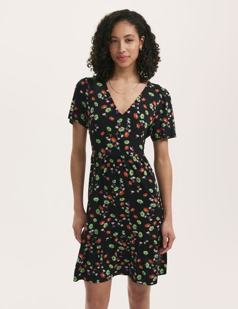 Misha Jersey Floral Short Tiered Dress