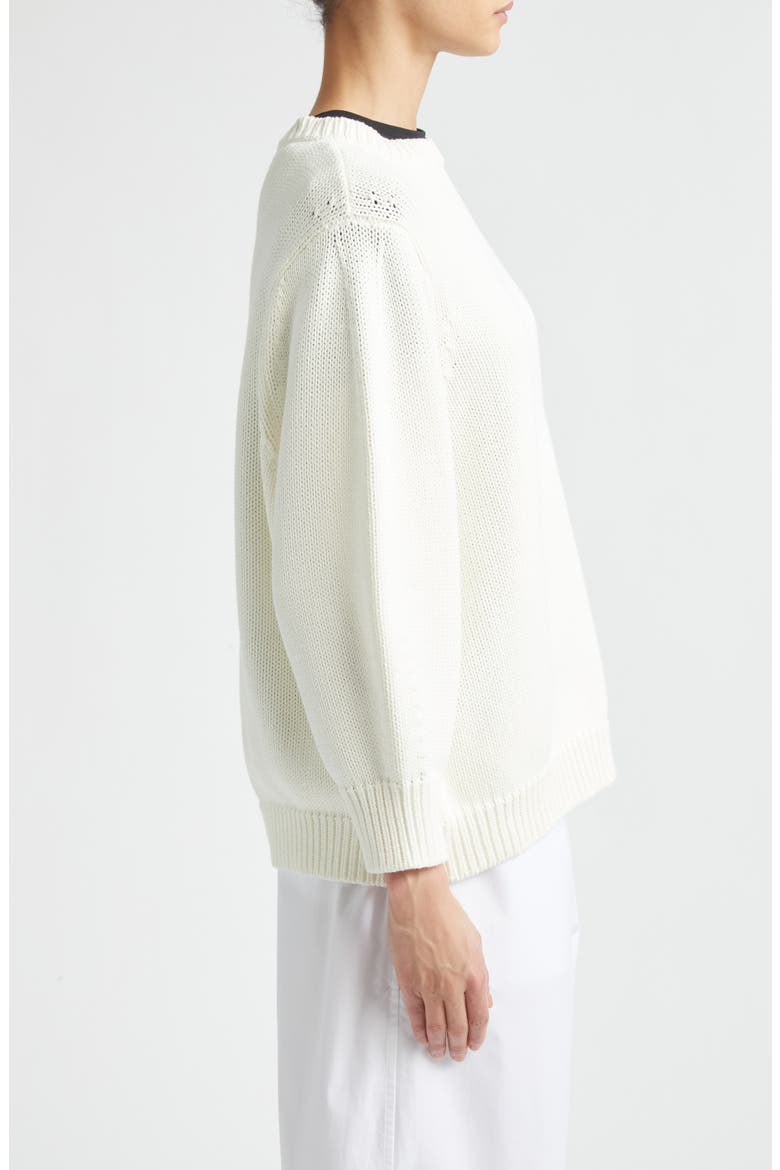 Oversize Organic Cotton Sweater, Alternate, color, MACADAMIA