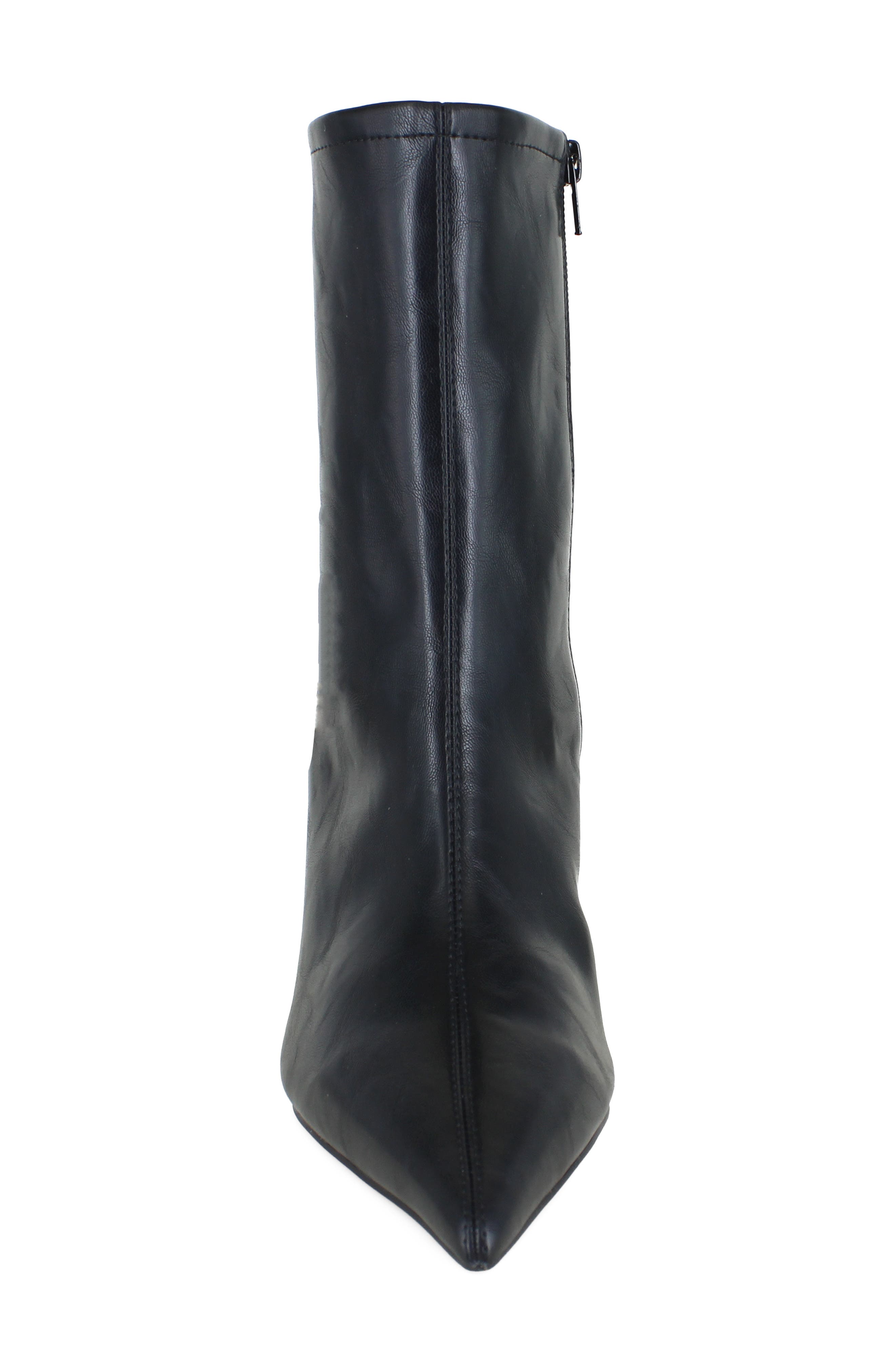 Rosalind Faux Leather Bootie, Alternate, color, BLACK