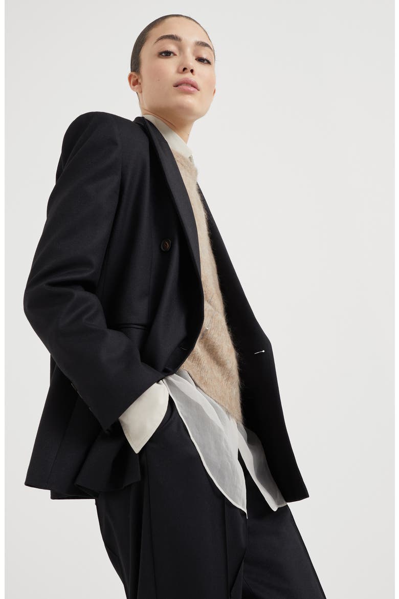 Flannel blazer, Alternate, color, Black
