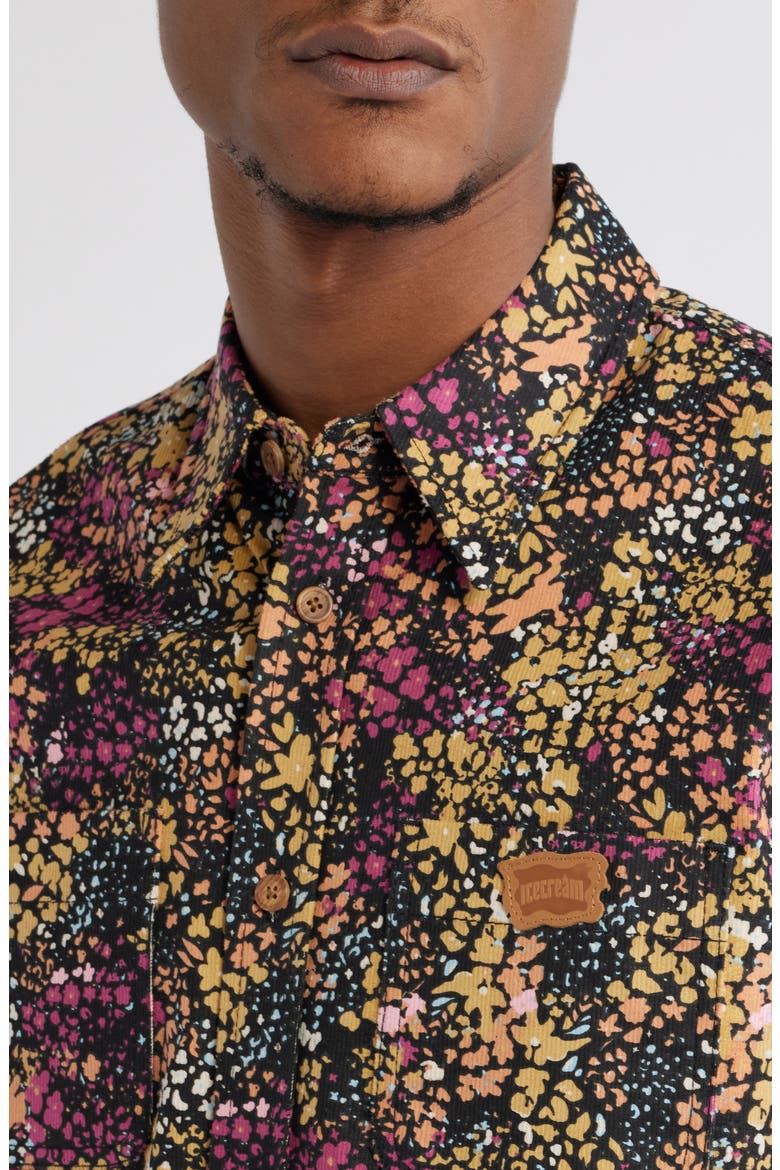 Free Spirit Print Corduroy Button-Up Shirt, Alternate, color, SAND DOLLAR
