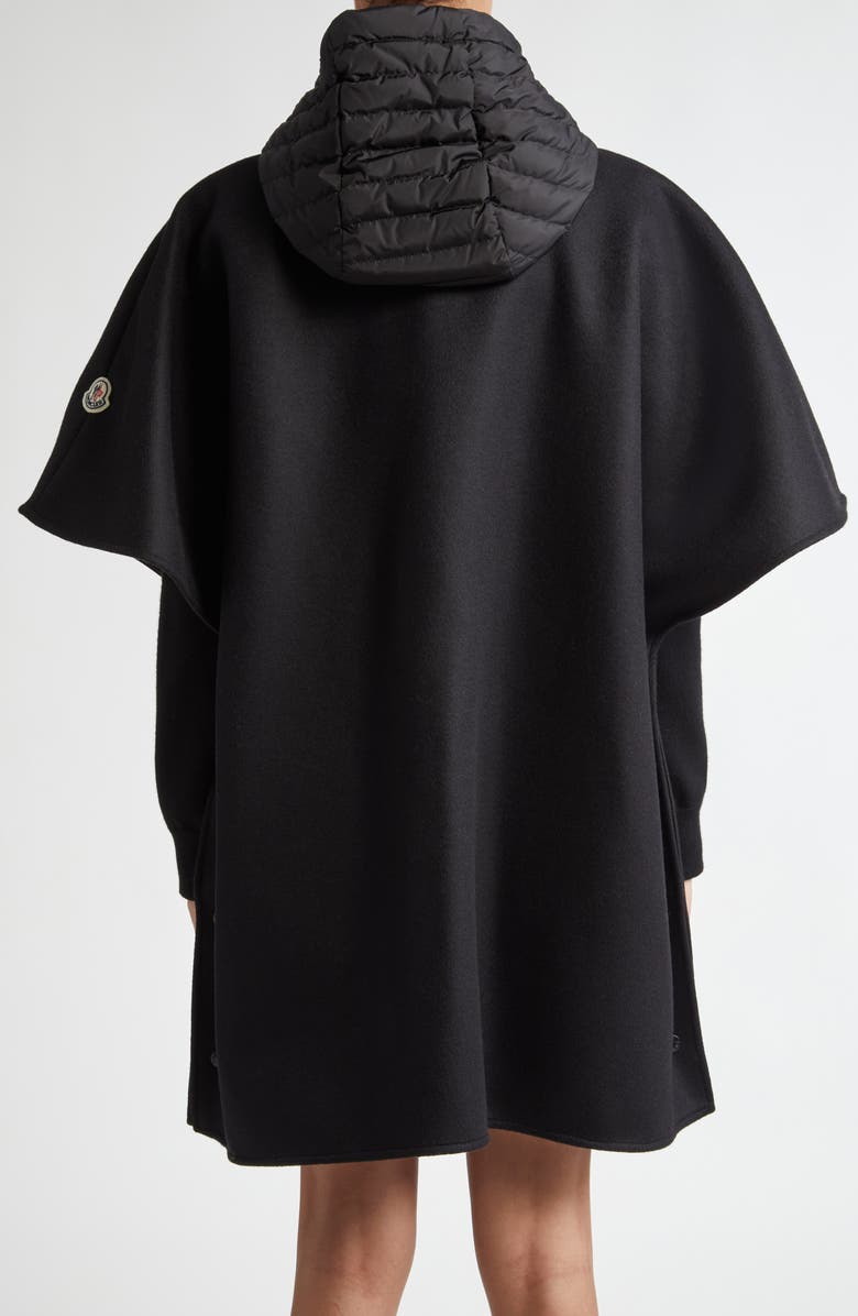 Moncler Mantella Mixed Media Down Pocket Hooded Wrap, Alternate, color, 