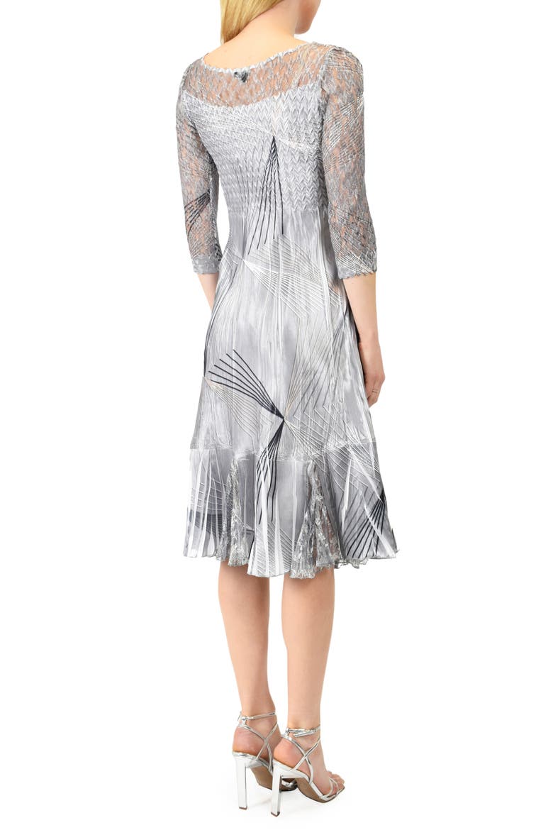 Charmeuse & Lace Dress, Alternate, color, GRAPHIC DIAMOND