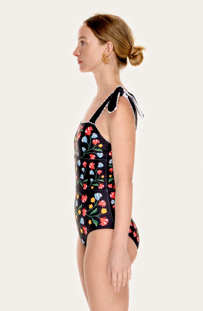 Jessie Zhao New York Day/Night Glow Reversible One-Piece Swimsuit, Alternate, color, Black