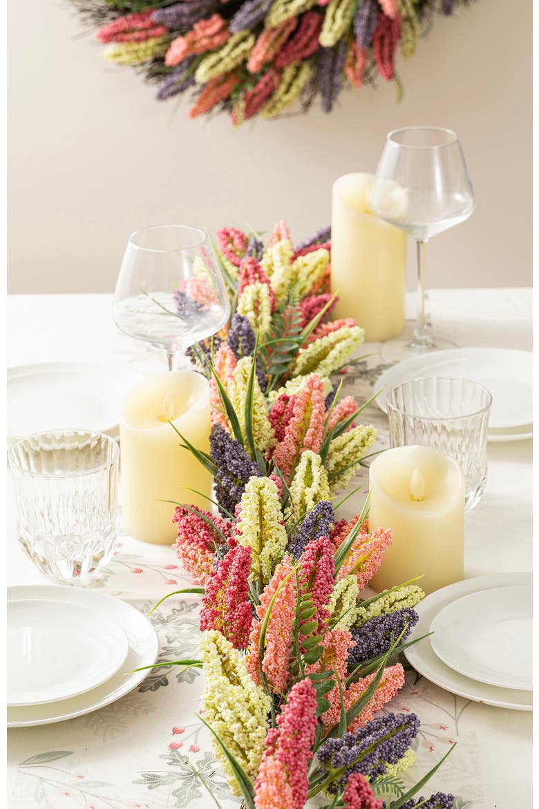 6ft Mixed Colors Heather Artificial Garland, Alternate, color, Purple