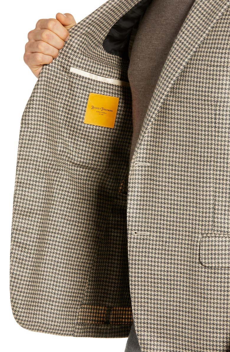 Hickey Freeman Classic B Fit Houndstooth Camel Hair Blend Sport Coat, Alternate, color, 