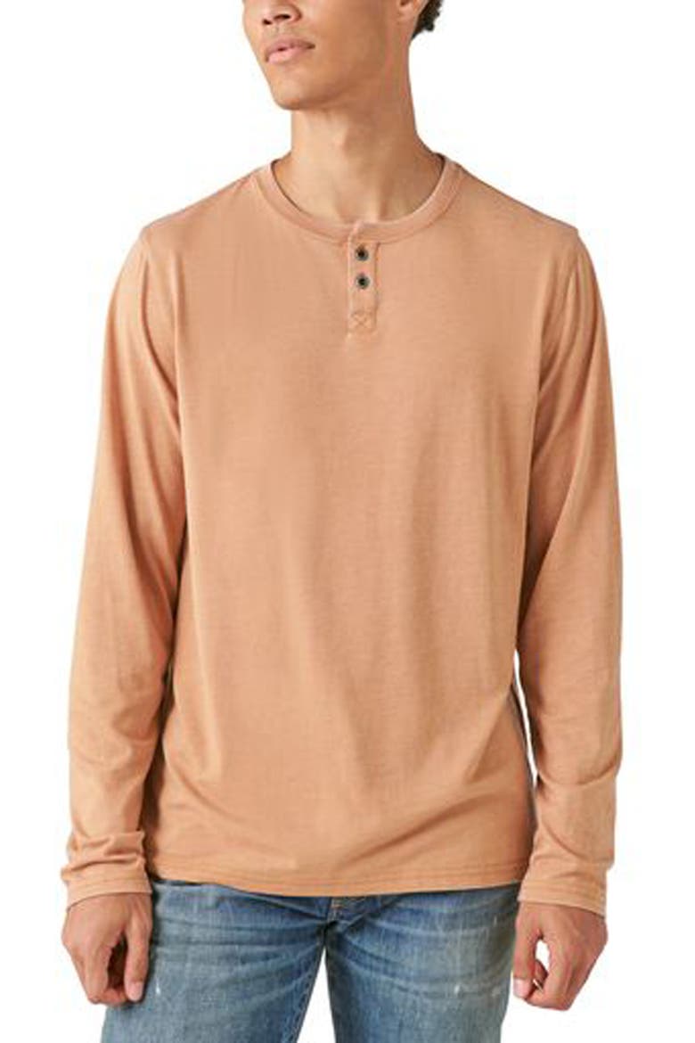 Weekend Long Sleeve Henley, Main, color, ALMOND