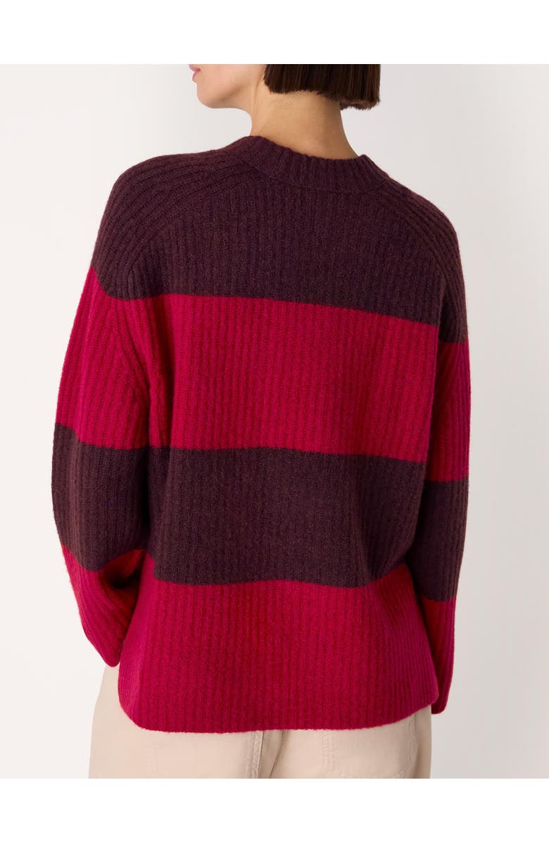 Whistles Wool Mix Wide Stripe Knit Sweater, Alternate, color, Red/Multi
