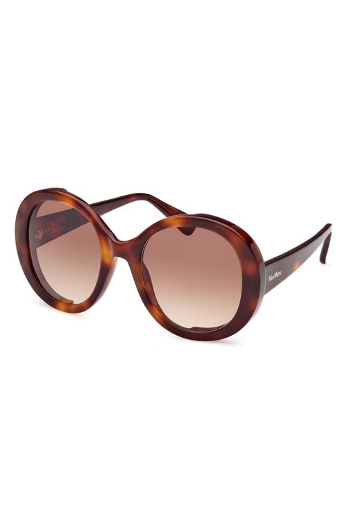 Max Mara 54mm Gradient Round Sunglasses In Brown