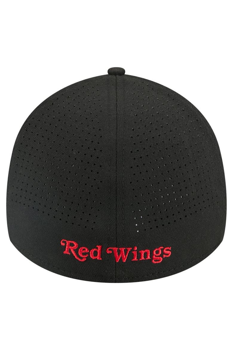 Men's New Era Black Detroit Red Wings 39THIRTY A-Frame Perforated Flex Hat, Alternate, color, Black