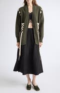 Simone Rocha Lace-up Merino Wool Blend Cardigan