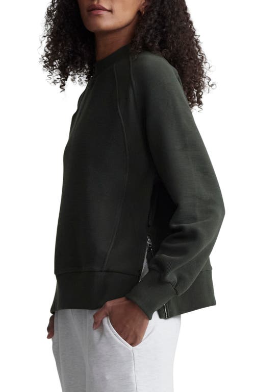 Varley Goulding Rib Sweatshirt In Dark Resin Green