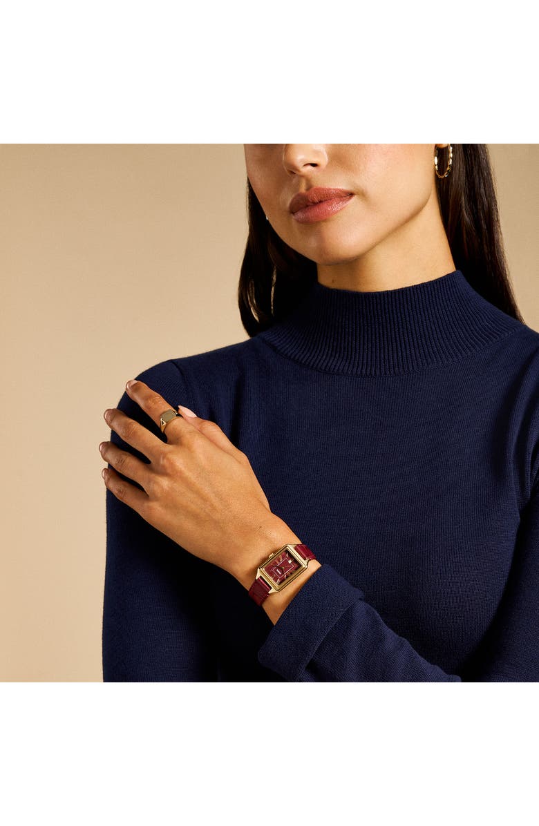 Fossil Raquel Leather Strap Watch, 23mm, Alternate, color,