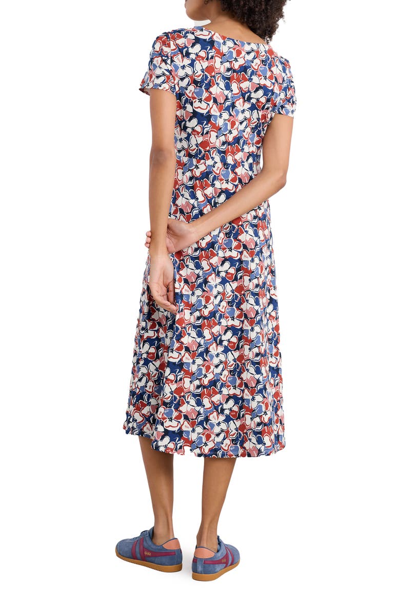 Veronica Print Stretch Organic Cotton Midi Dress, Alternate, color, CAMPION BLOOM CHALK
