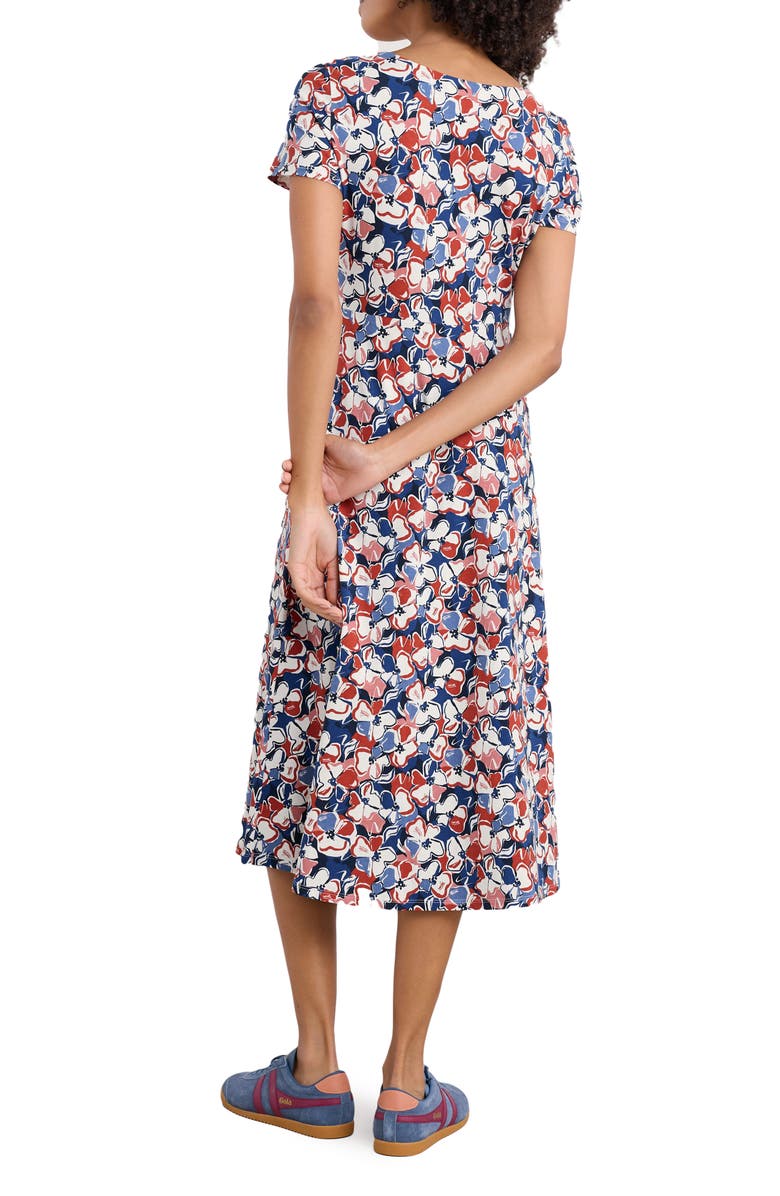 Seasalt Cornwall Veronica Print Stretch Organic Cotton Midi Dress, Alternate, color, Campion Bloom Chalk
