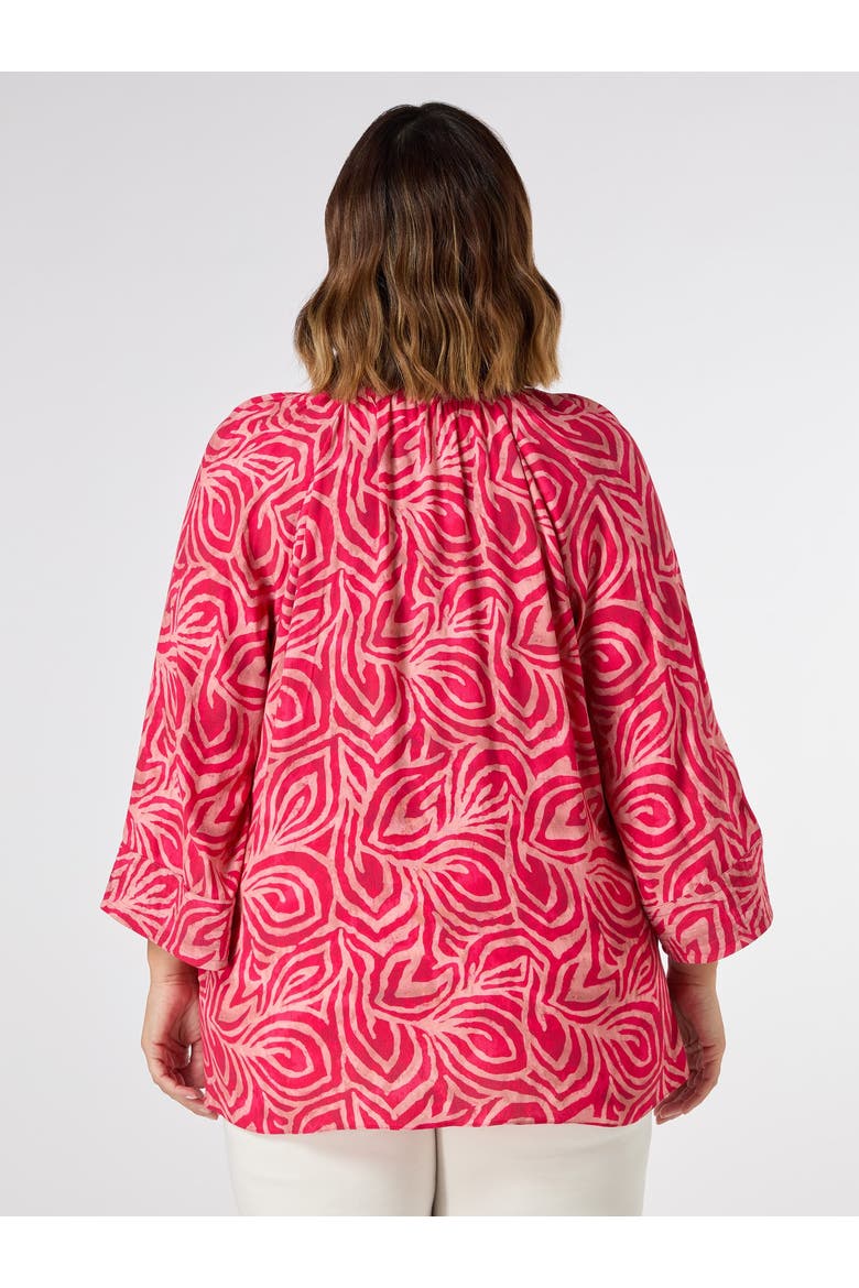 Abstract Cropped Sleeve Blouse, Alternate, color, Pink