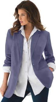 Roaman's Plus Size Relaxed Boyfriend Blazer