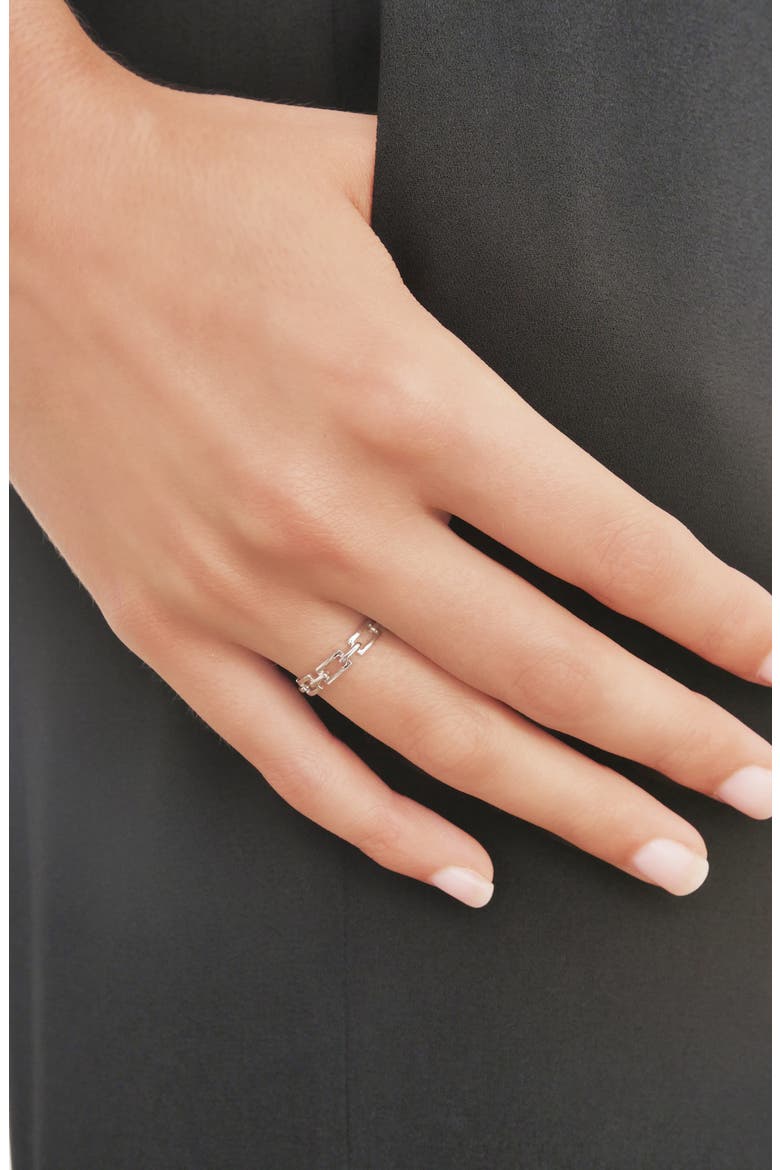14K Gold Link Stacking Ring, Alternate, color, WHITE GOLD