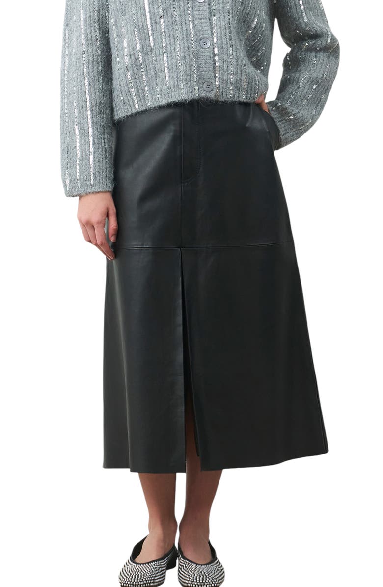 Velez Efos Leather Pencil Skirt, Main, color, Black