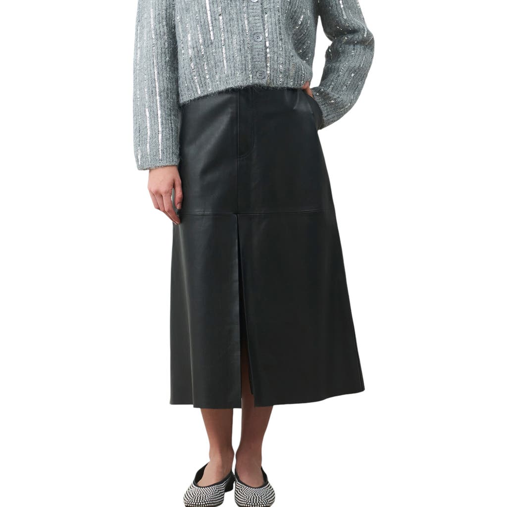 Velez Efos Leather Pencil Skirt In Black