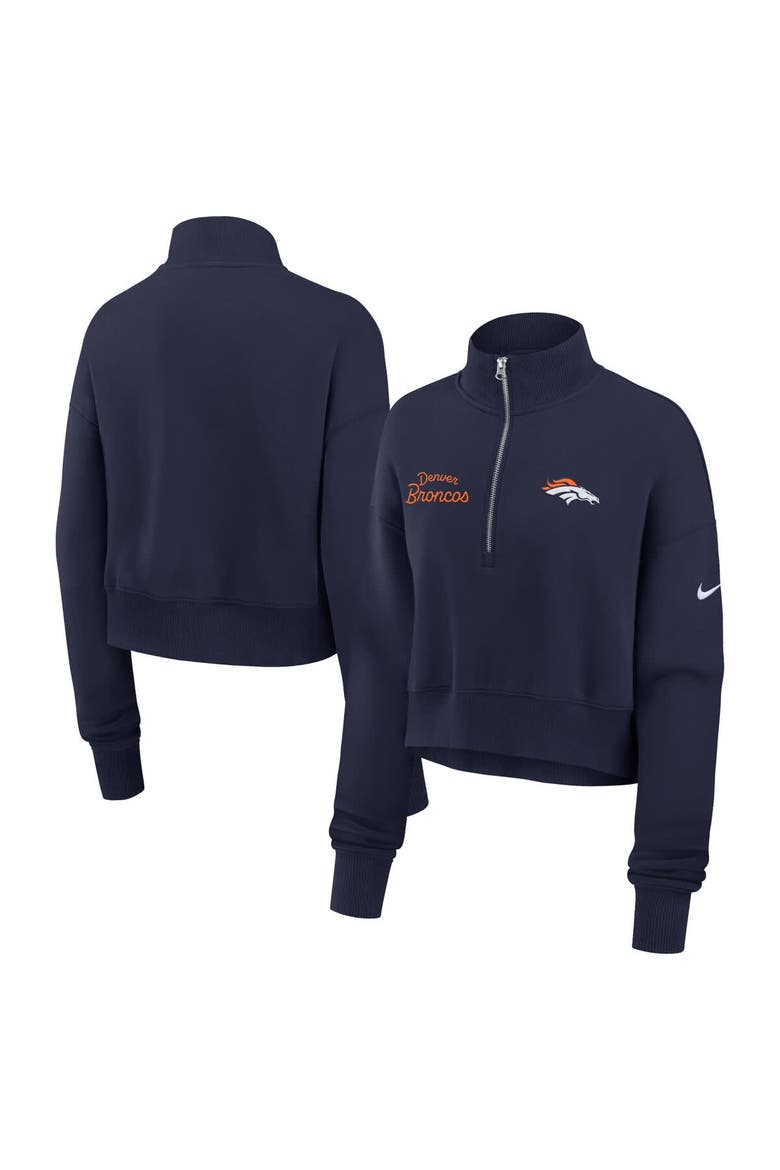 Women's Nike Navy Denver Broncos Primetime Phoenix Half-Zip Sweatshirt, Alternate, color, Navy