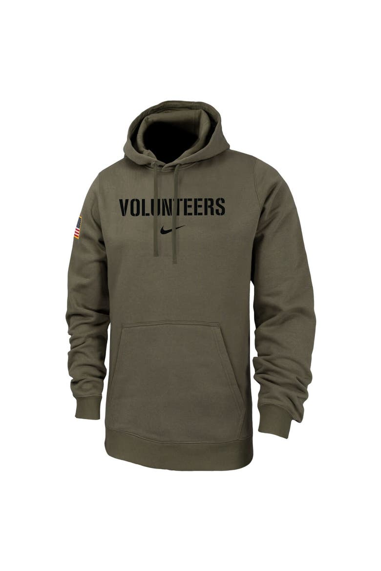 Men's Nike  Olive Tennessee Volunteers Military Pack Club Fleece Pullover Hoodie, Alternate, color, Olive
