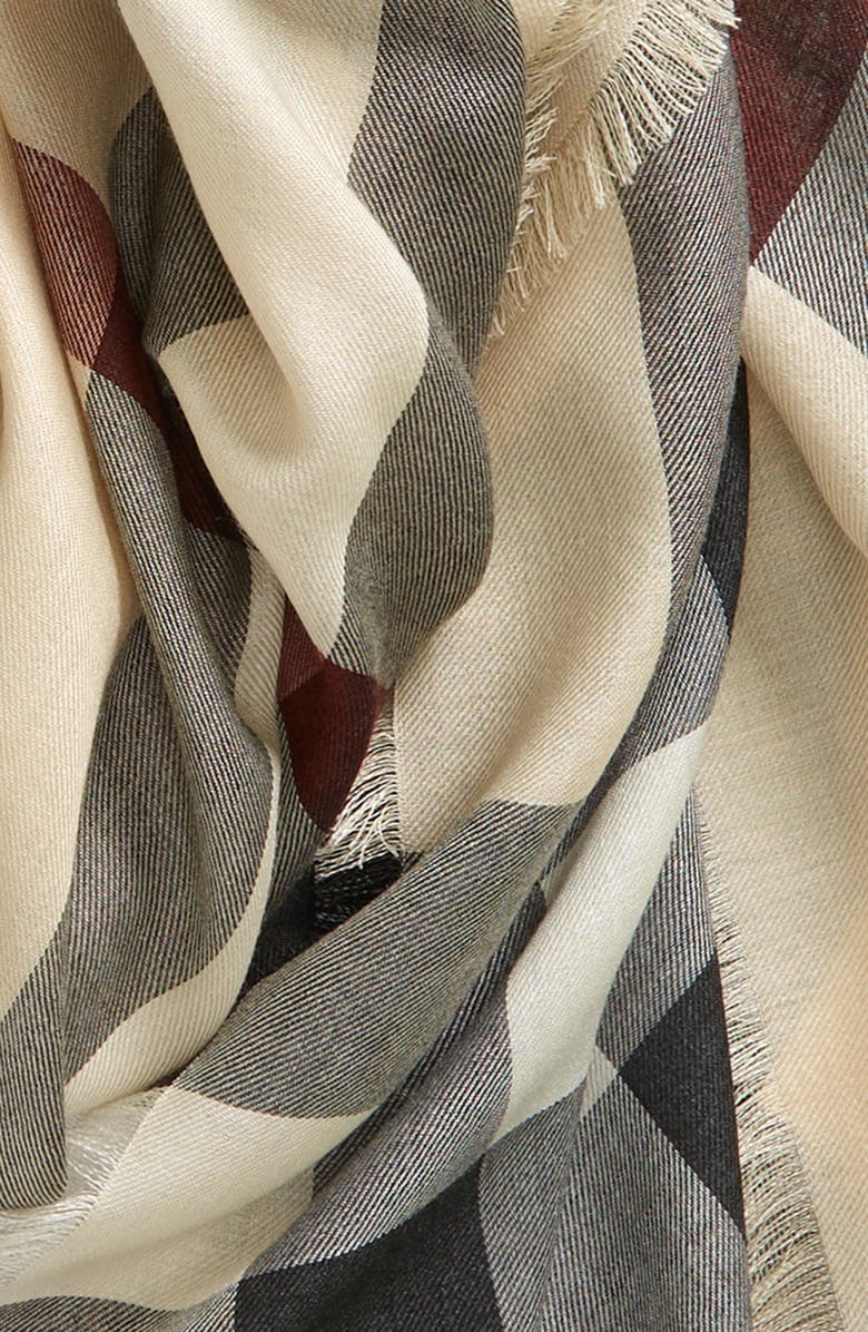 Burberry Check Lightweight Cashmere & Silk Scarf, Alternate, color, 