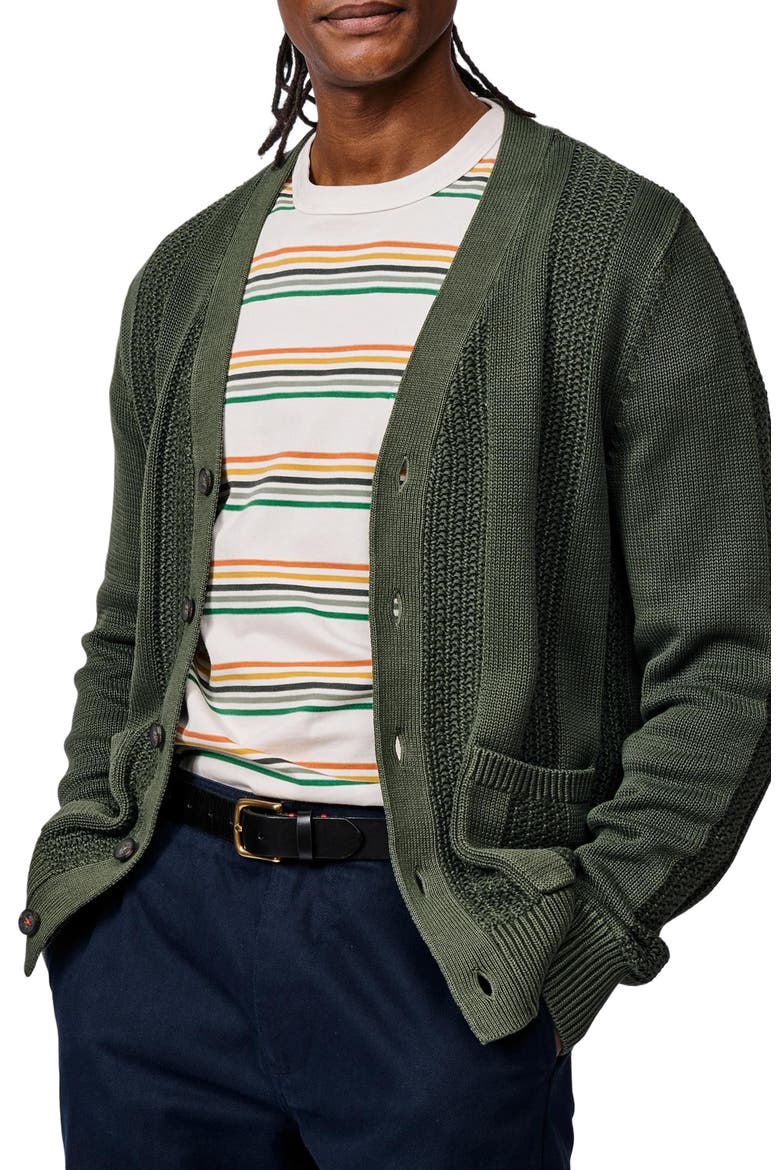 Lister Stitch Detail Cardigan, Alternate, color, Khaki